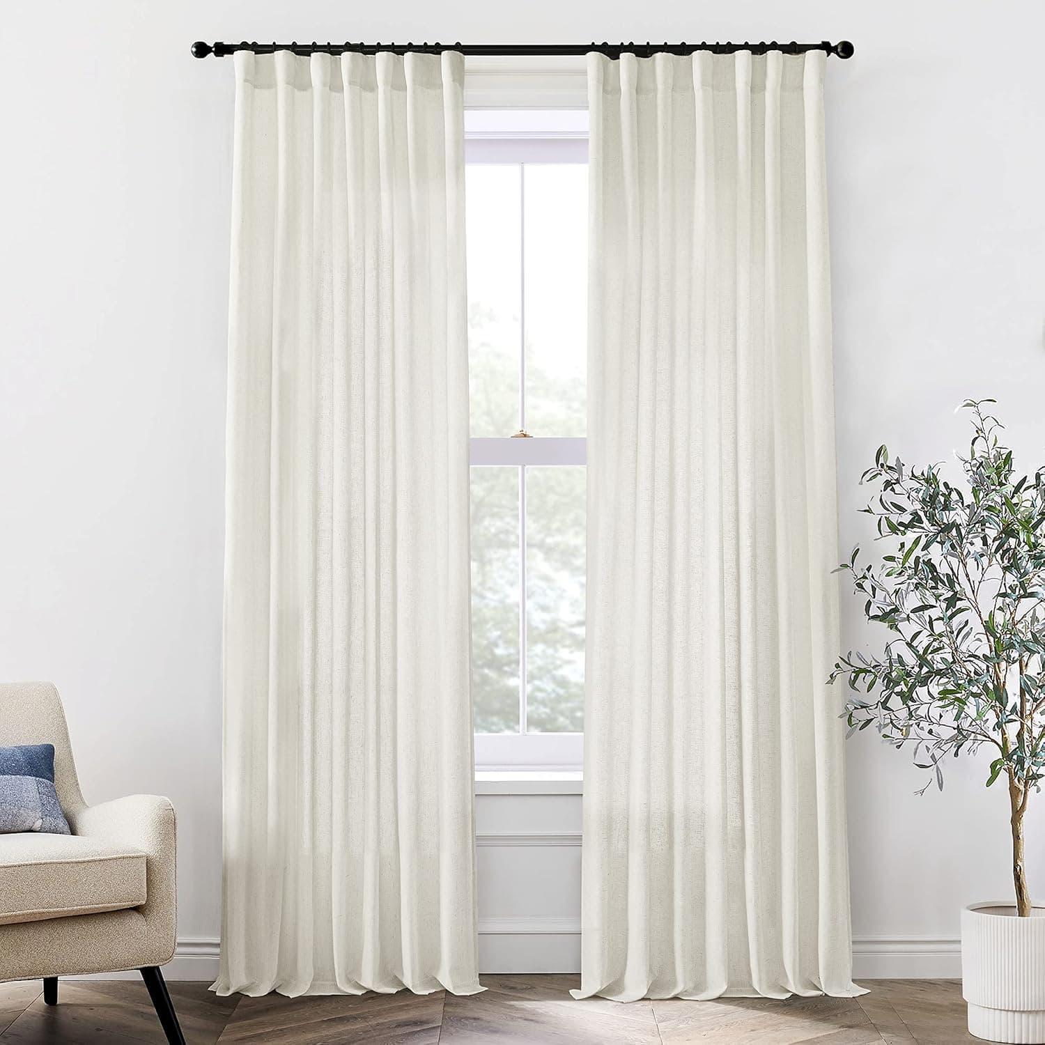 XTMYI Linen Curtain Panels