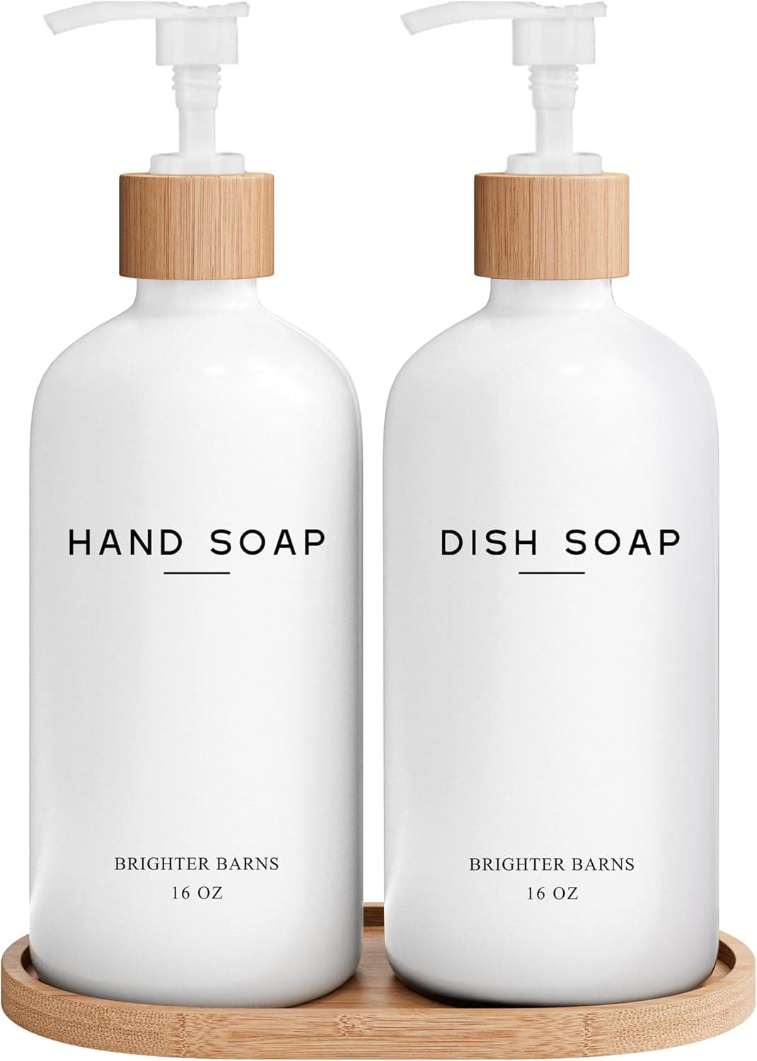 Brighter Barns Glass Soap Dispenser Set
